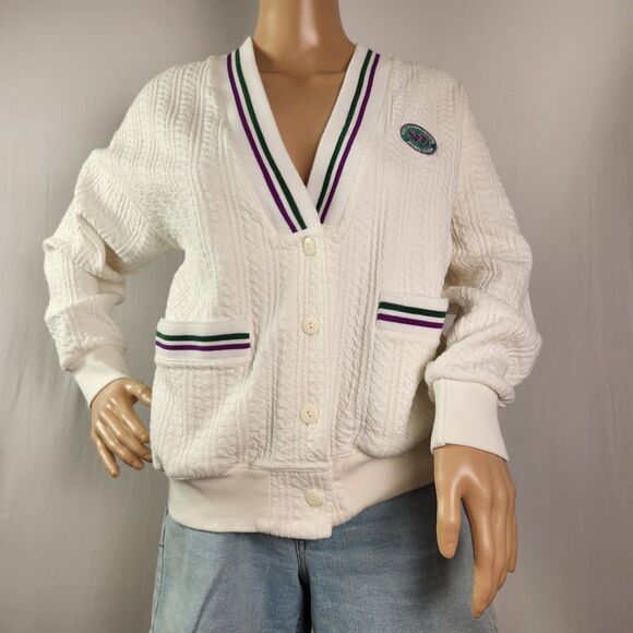 Wimbledon Tennis Championship Sweater Women's Small Cable-Knit Kent & Curwen - Picture 2 of 9